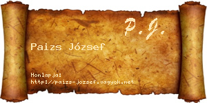 Paizs József névjegykártya